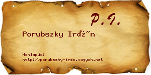 Porubszky Irén névjegykártya