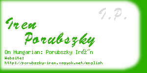 iren porubszky business card